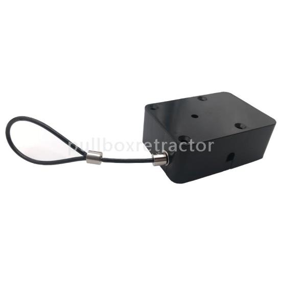 Cuboid Retractable Secure Tether with Size Customizable and Fixed Loop End for Retail Product Display Protection