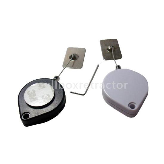 Heart Shaped ABS Box Coiled Security Tether With Square Glutinous Plate End