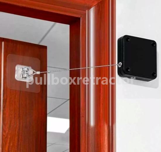 Punch-Free Automatic Sensor Door Closer, Multifunctional Automatic Door Closer, Residential Commercial Auto Door Closer with Drawstring, Closer Door for Internal, Home, Storm