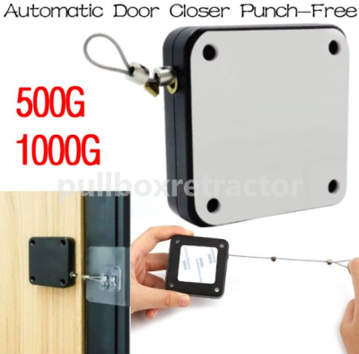 Simple Buffer Door Closer, Automatic Screen Door Closer, Refrigerator Door Closer Sliding Door Closer with Steel Pull Cord, Home Use